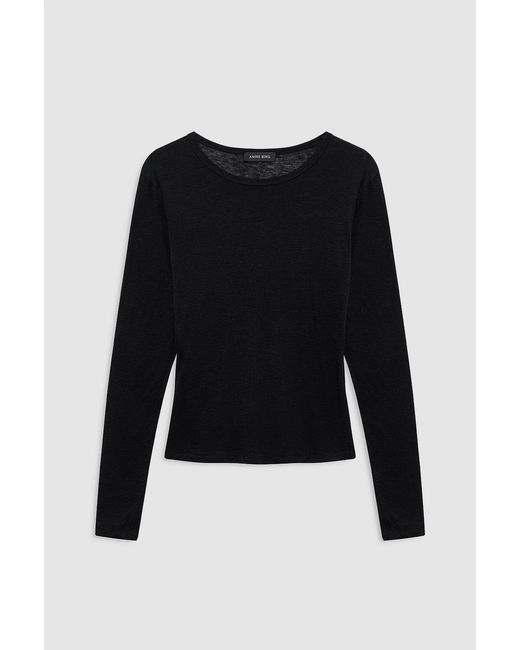 Anine Bing Blue Sylvie Long Sleeve Tee