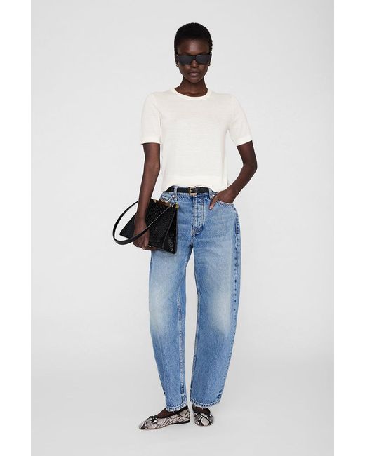 Anine Bing Blue Mora Crop Sweater