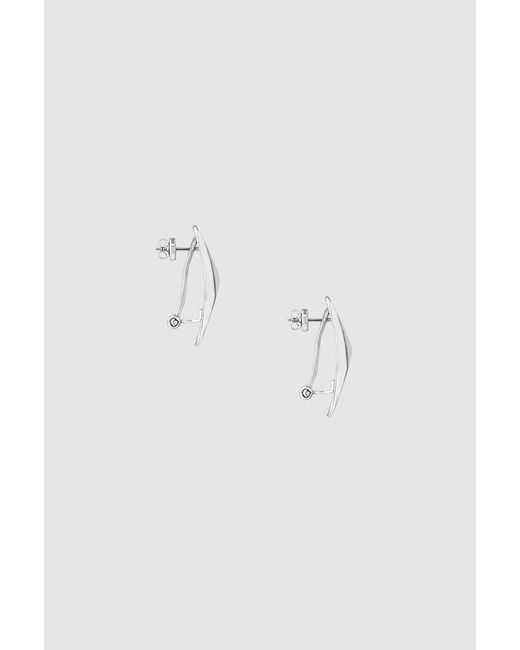 Anine Bing Blue Curved Rectangle Earrings