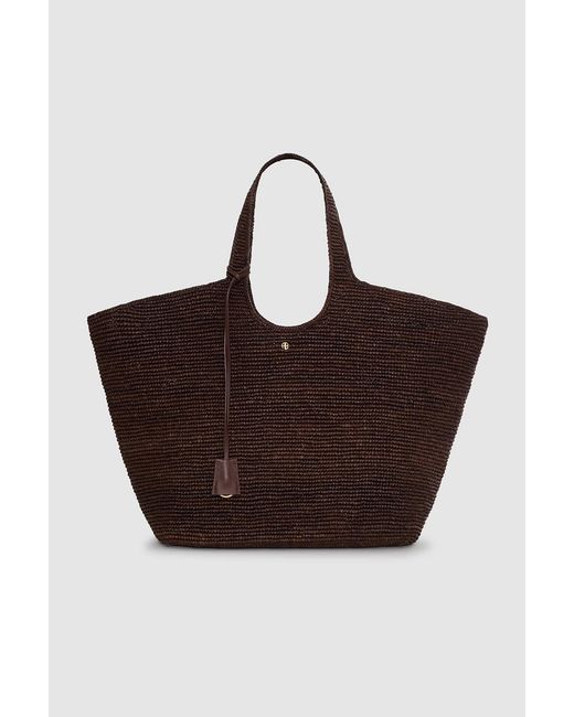 Anine Bing Brown Lili Tote Raffia