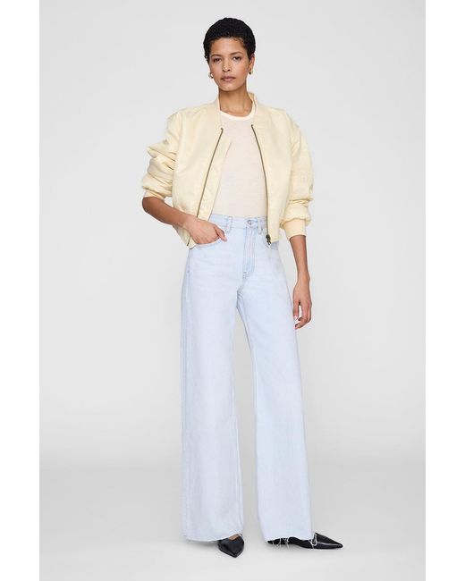 Anine Bing White Cropped Leon Bomber