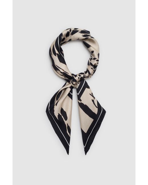 Anine Bing Black York Scarf Leopard