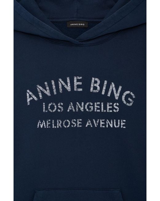 Anine Bing Blue Harvey Sweatshirt Melrose Stencil