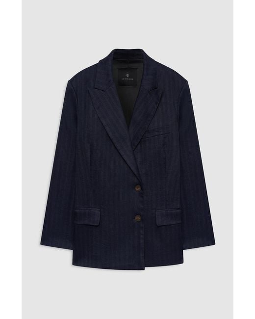 Anine Bing Blue Aretha Blazer
