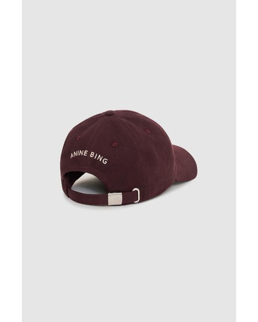 Anine Bing Red Jeremy Baseball Cap Letterman