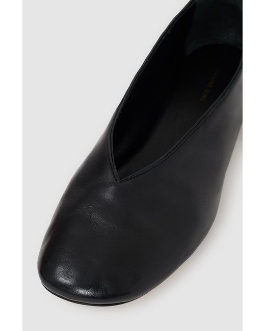 Anine Bing Black Ana Flats Smooth Leather