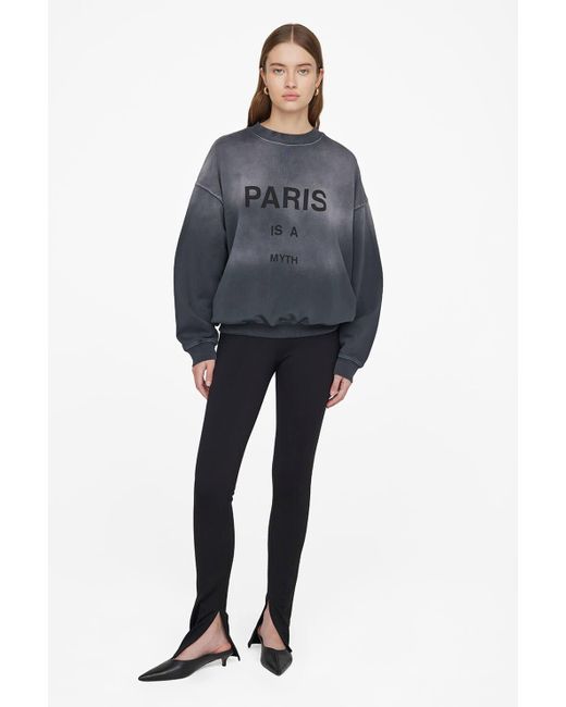 ANINE BING アニービン JACI スウェット MYTH PARIS A'POKE - Anine Bing Jaci Sweatshirt Myth Paris Washed Black