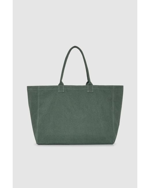 Anine Bing Green Leo Canvas Tote New York University