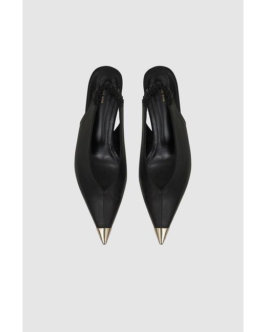 Anine Bing Black Nina Heels With Metal Toe Cap