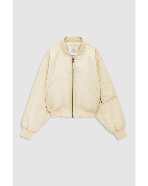 Anine Bing White Cropped Leon Bomber