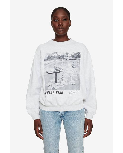 Anine Bing Ramona Sweatshirt Ab X To Faye Dunaway in Gray Lyst