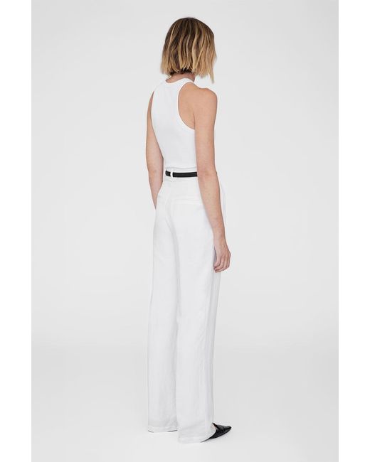 Anine Bing White Carrie Pant