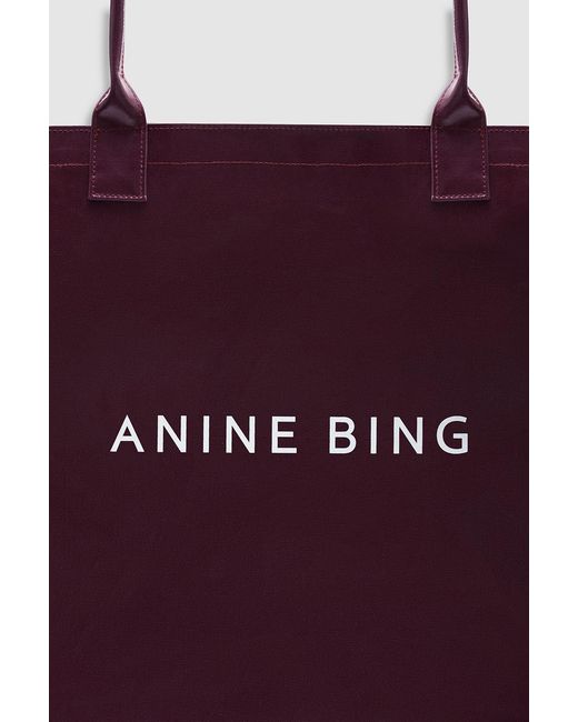 Anine Bing Purple Leo Coated Canvas Tote