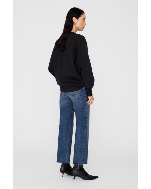 Anine Bing Blue Alto Sweatshirt With Framed Monogram