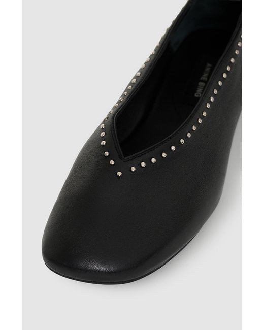 Anine Bing Black Ana Flats Studs