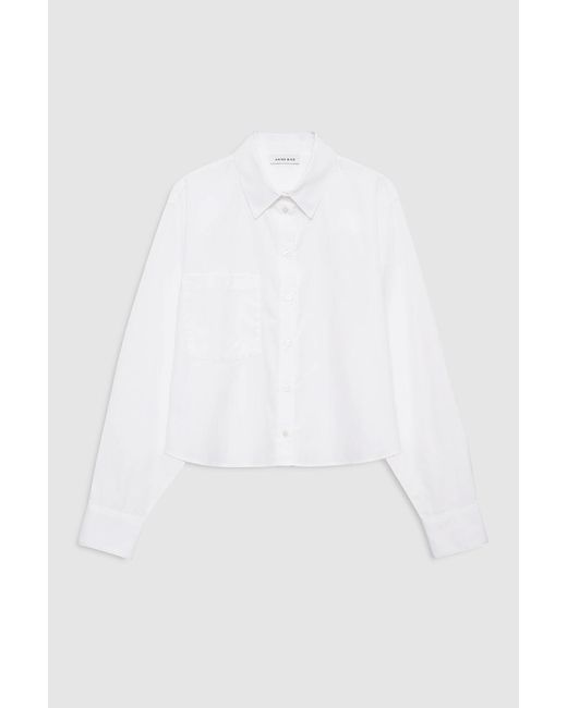 Anine Bing White Essie Cropped Shirt