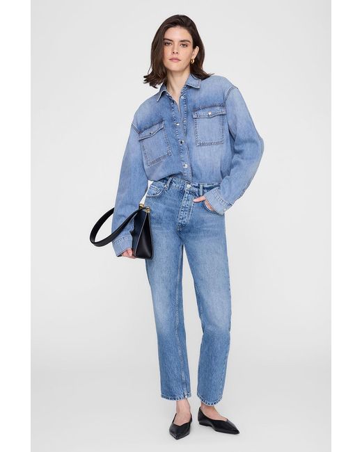 Anine Bing Blue Paxton Shirt