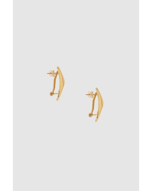 Anine Bing Metallic Curved Rectangle Earrings