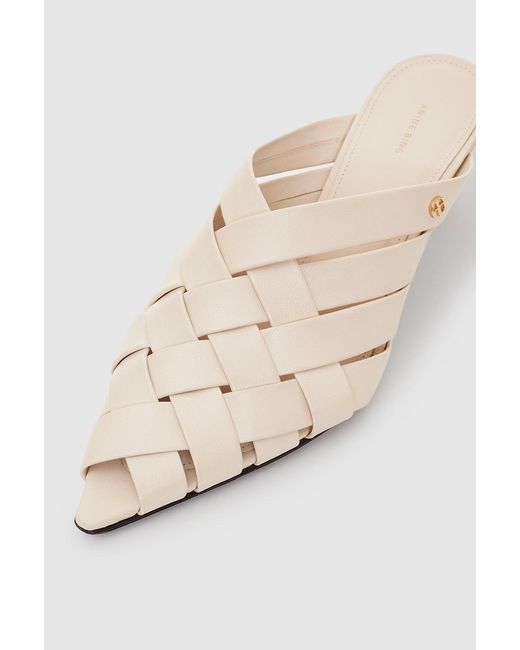 Anine Bing White Eve Mules