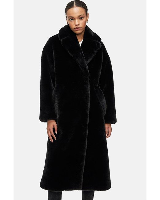 Anine Bing Sasha Faux Fur Coat in Black | Lyst