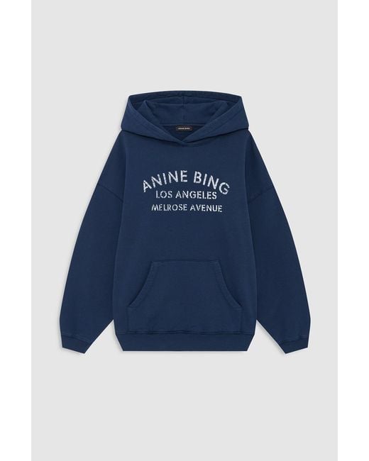 Anine Bing Blue Harvey Sweatshirt Melrose Stencil