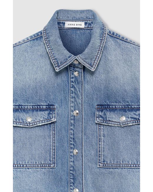Anine Bing Blue Paxton Shirt