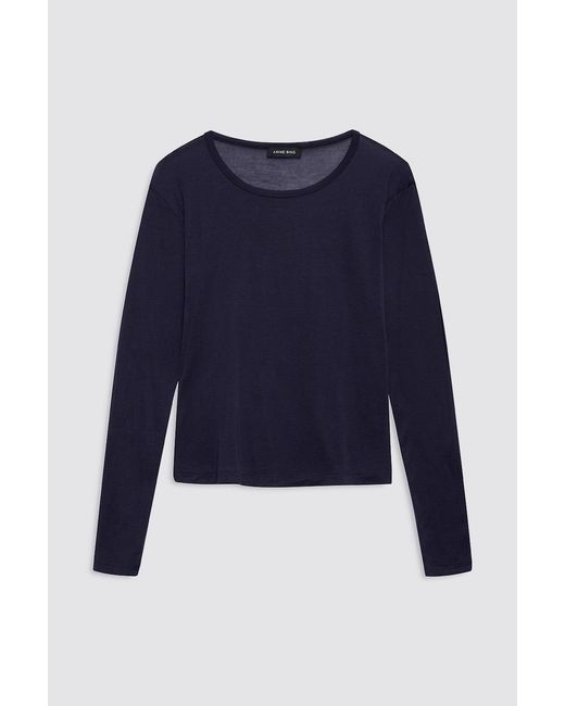 Anine Bing Blue Sylvie Long Sleeve Tee