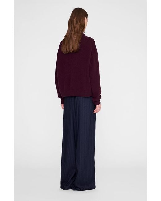 Anine Bing Blue Lee Polo Sweater