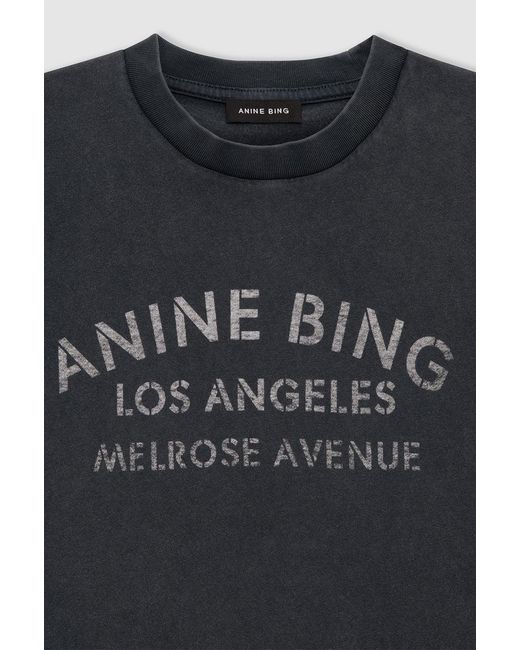 Anine Bing Blue Cade Tee Melrose Stencil