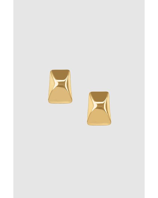 Anine Bing Metallic Curved Rectangle Earrings