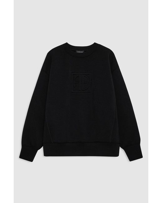 Anine Bing Blue Alto Sweatshirt With Framed Monogram