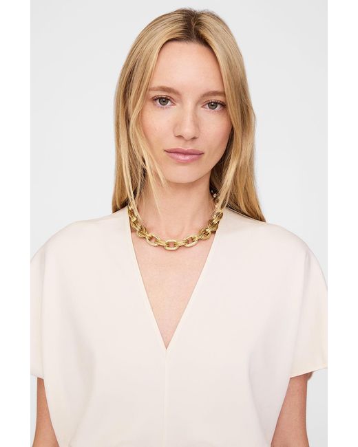 Anine Bing Metallic Double Link Chain Necklace