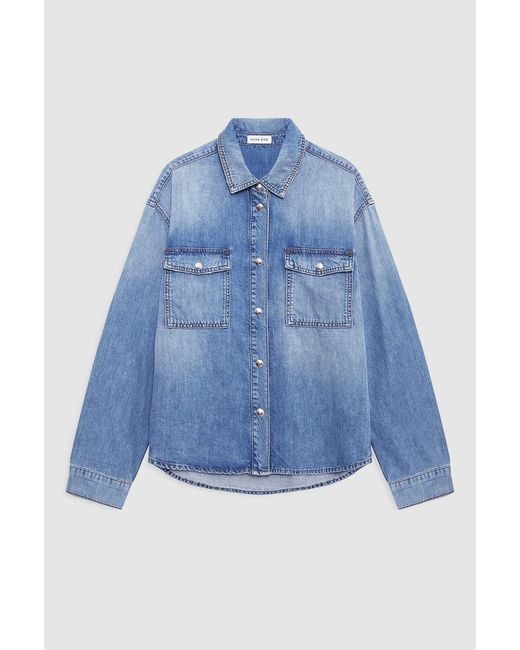 Anine Bing Blue Paxton Shirt