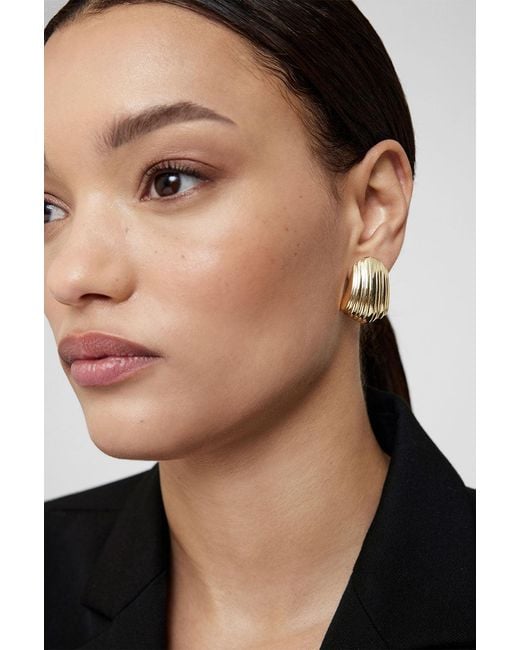 Anine Bing Metallic Ribbed Earrings