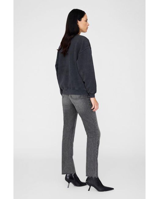 Anine Bing Black Spencer Sweatshirt Leopard