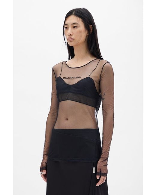 Ann Demeulemeester Black Fiene 'Hollow Sound' Long Sleeve T-Shirt