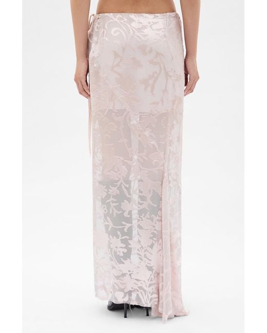 Ann Demeulemeester Pink Eveline Long Bias Skirt