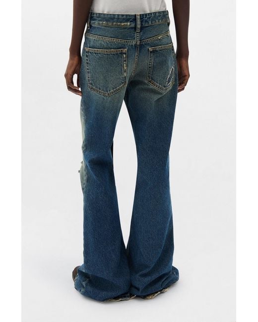 Ann Demeulemeester Blue Toos 5-Pockets Slim Fit Bootcut Trousers