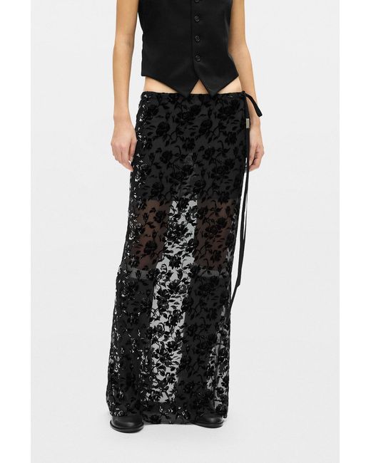 Ann Demeulemeester Black Eveline Long Bias Skirt