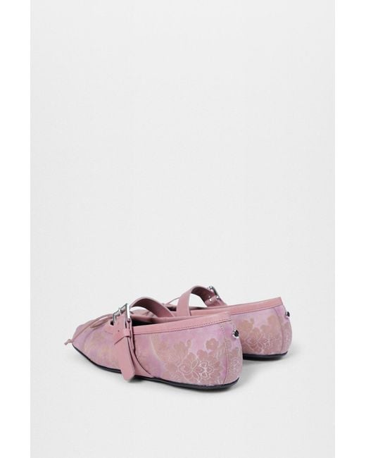 Ann Demeulemeester Pink Zoey Ballerinas With Belt