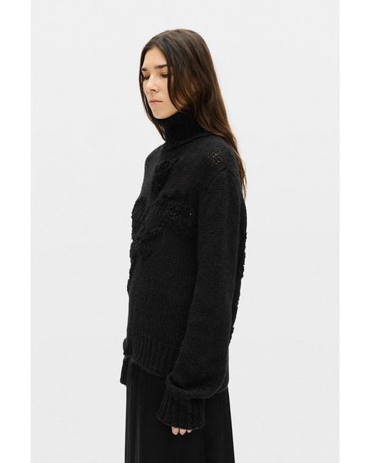 Ann Demeulemeester Black Fransina Turtleneck Sweater