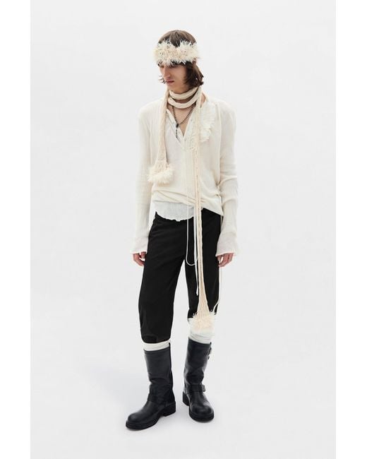 Ann Demeulemeester Black Perry Straight Leg Cropped Trousers for men