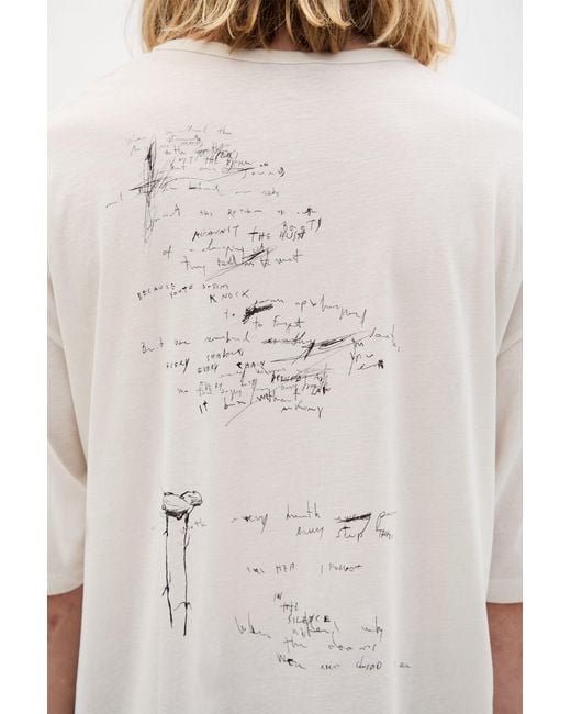 Ann Demeulemeester Natural Dieter 'Wild Wind Blows' High Comfort T-Shirt for men