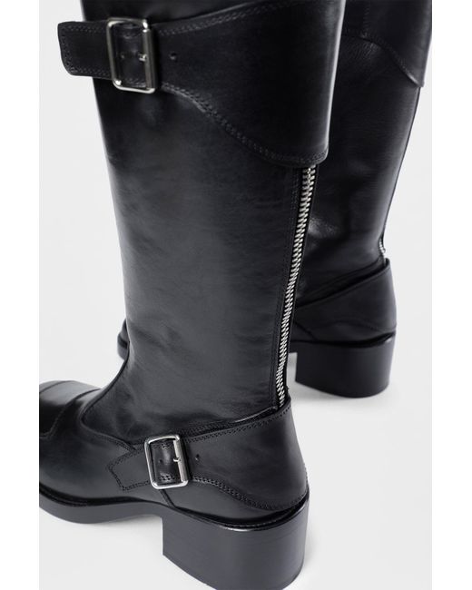 Ann Demeulemeester Black Balo High Biker Boots