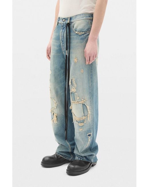 Ann Demeulemeester Blue Evan 5-Pockets Straight Leg Loose Trousers for men