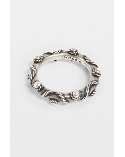 Ann Demeulemeester Black Mardon Grained Ring for men