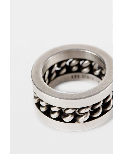 Ann Demeulemeester Black Marin Chain Ring for men