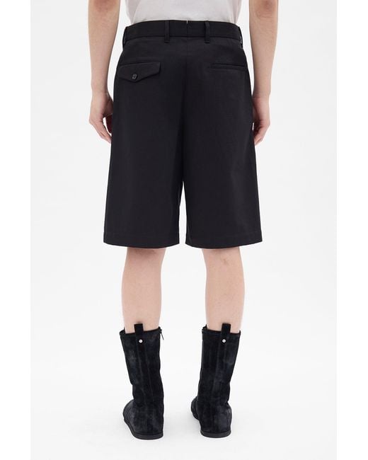 Ann Demeulemeester Black Noralft Wide Leg Pleated Shorts for men