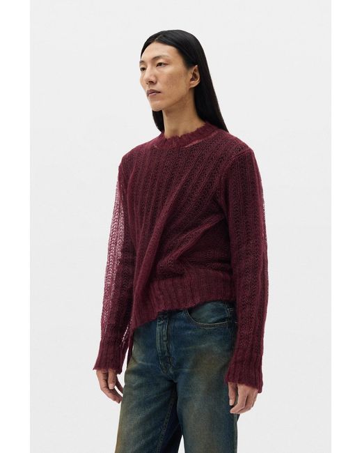 Ann Demeulemeester Purple Levar Crew Neck High Comfort Sweater for men