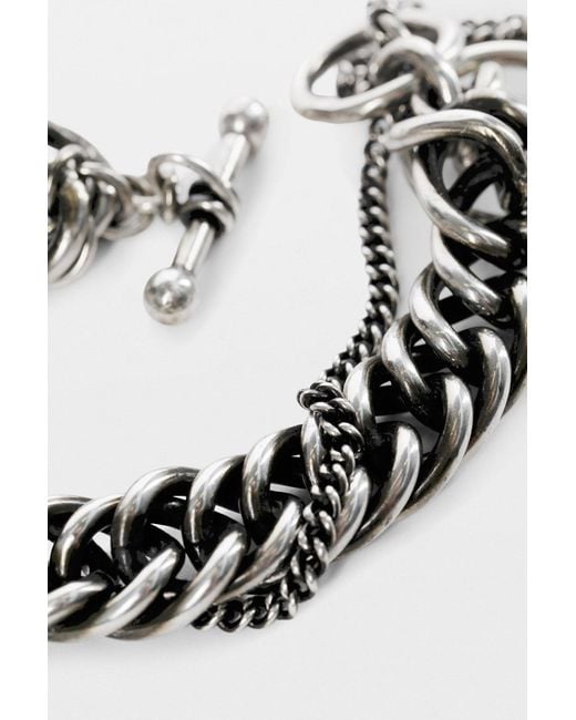 Ann Demeulemeester Black Hinna Double Chains Bracelet